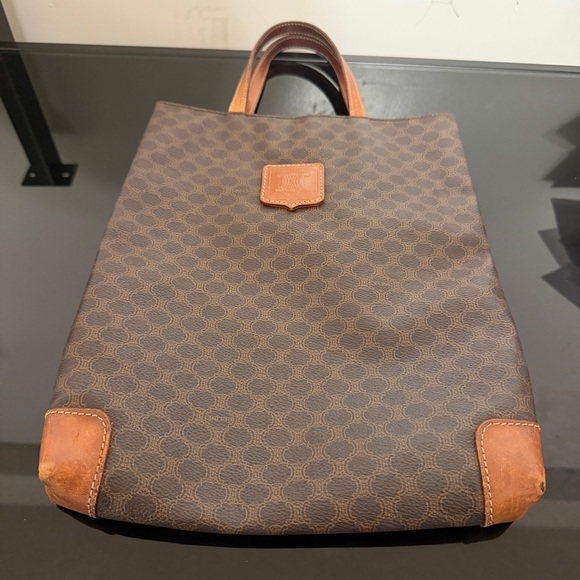 Celine Handbags - Celine Brown Macadam Small Tote Authentic